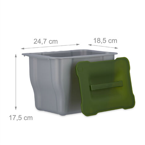 Abfallbehälter für Küche, Abfallsammler, Kitchenbox für Relaxdays Einbaumülleimer Küche, Auszug, Müllsystem