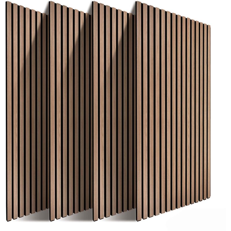 Relaxdays acoustic panels, set size 120 x 60 cm, sound absorption & wall cladding, oak veneer, choice of colours