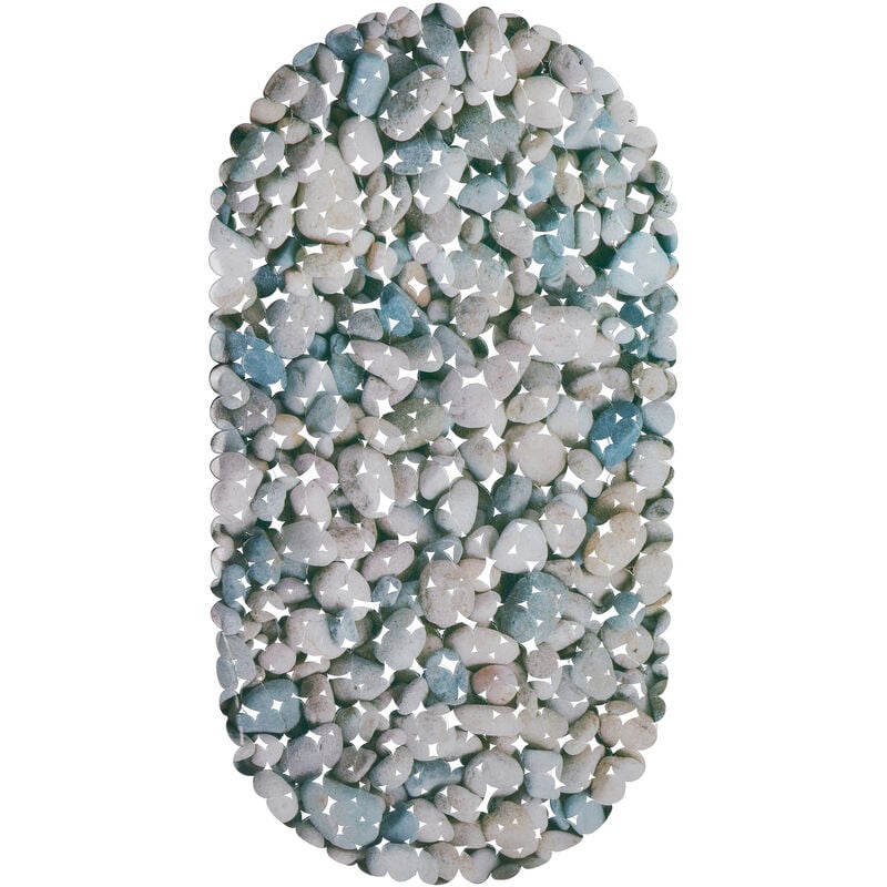Tapis de bain pour baignoire Aspect pierre, tapis de bain antidérapant, avec ventouses, lavable, LxP: 36 x 68 cm, nature - Relaxdays