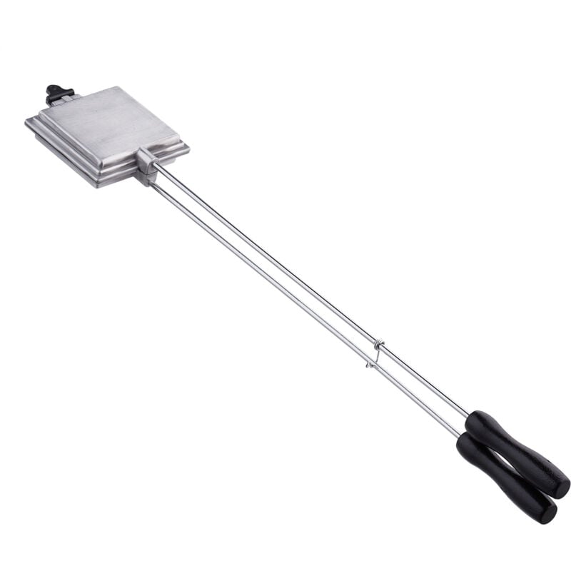 Relaxdays - Appareil à sandwich, lot de 2, camping, toasteur, réchaud à gaz, manche: 57 cm de long, gaufrier: 10x10 cm, argenté