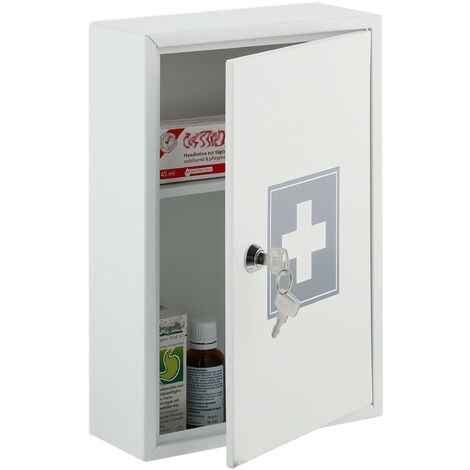 Boîte de rangement de médicaments à 2 niveaux avec loquet de verrouillage