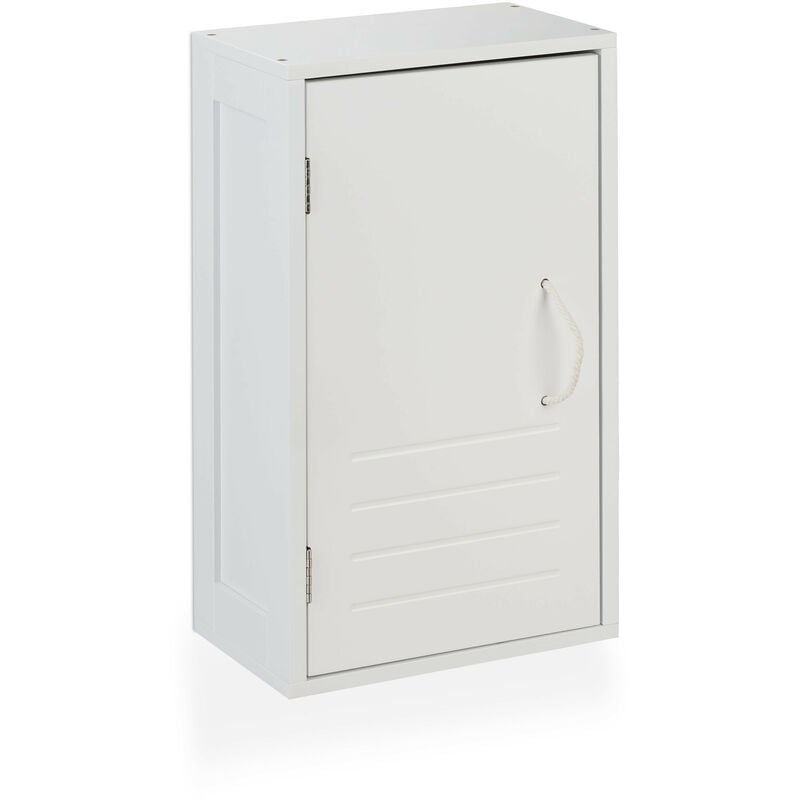 Armoire de salle de bain, étagère réglable, fermeture magnétique, HxLxP: 50x30x18,5 cm, placard étroit, blanc - Relaxdays