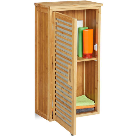 Relaxdays – Armoire murale de salle de bain en bambou – 2 étagères réglables – Dimensions 66 x 35 x 20 cm – Design naturel pour rangement optimisé