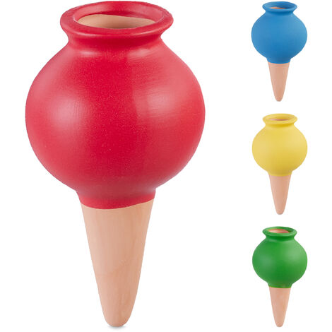 Cônes D'Arrosage Terre Cuite Relaxdays - Lot De 4 Pour Plantes Intérieur/Extérieur