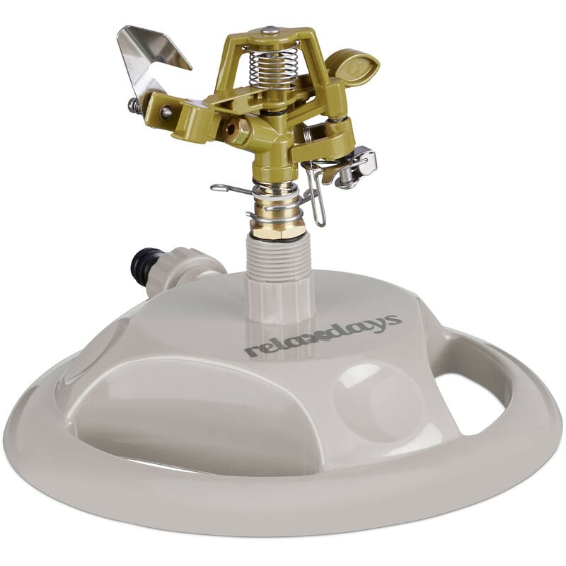 Arroseur de jardin, pratique pour irriguer les surfaces allant jusqu'à 450 m², portée 12 m, 360°, gris - Relaxdays