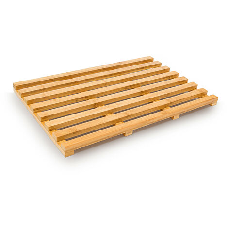   Badvorleger Bambus HxBxT: ca. 3x56,5x36,5 Holzvorleger als praktischer Duschvorleger für sicheren Halt und ein angenehmes Gefühl als Badematte auch für den Balkon oder die Terrasse geeignet