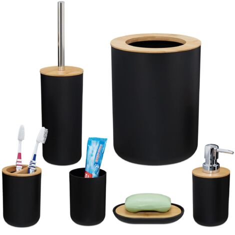 Set Bagno Moderno 6 Pezzi In Acciaio E Vetro - Porta Asciugamani, Bicchiere, Gancio, Portasapone, Portarotolo - Foto 4