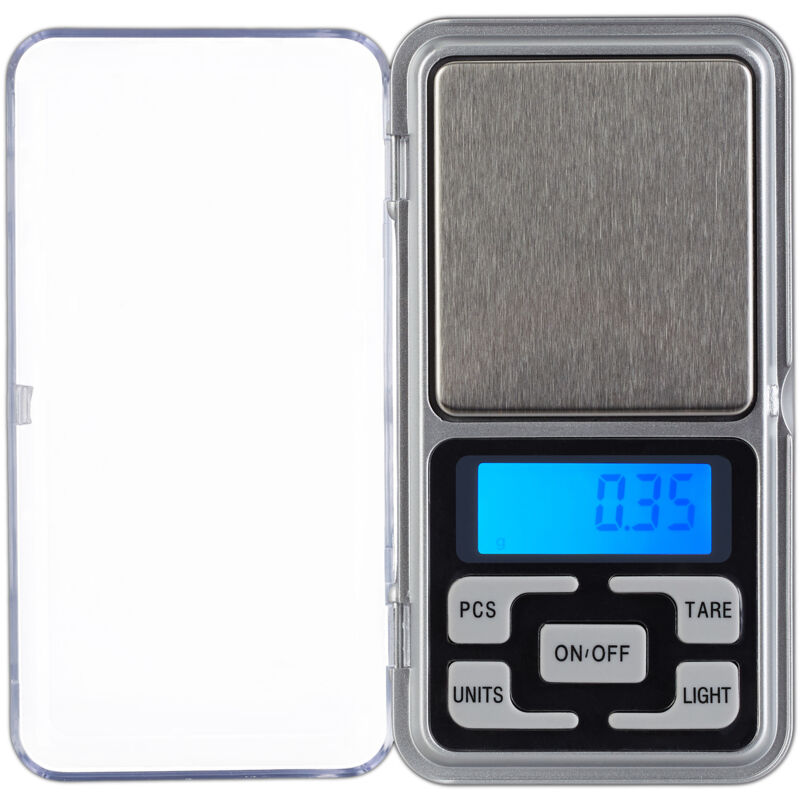 Balance de précision portable, lot de 2, Microbalance de poche, Mini, Bijoux, Or, jusqu'à 200 g, Graduée 0,01 g, Argenté