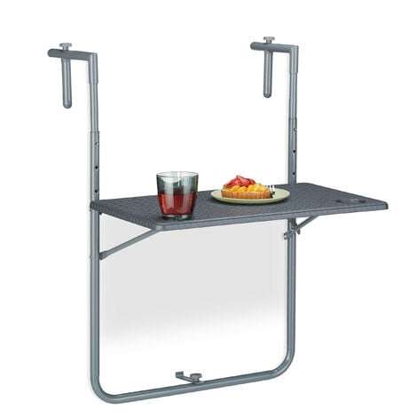 Tranen vacuüm Gezag PrimeMatik - Rectangular adjustable table for balcony 60x36cm black