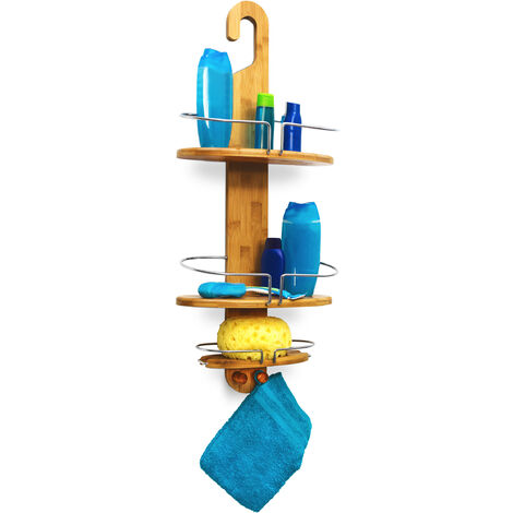 Bamboo Hanging Shower Caddy Made From Natural Bamboo 2 Level