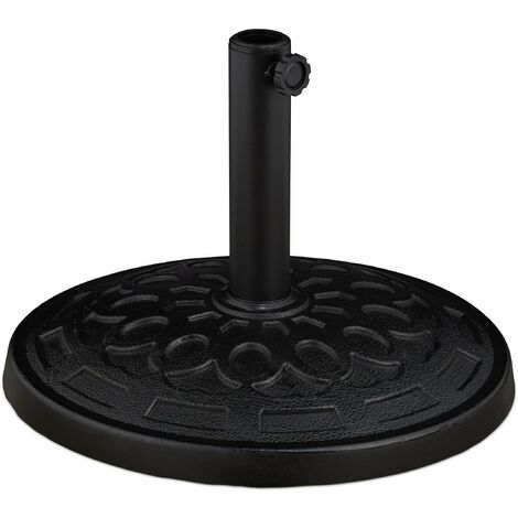 Relaxdays Base per Ombrellone, per Aste da 38 - 48 mm, Basamento per Parasole, per Giardino, Terrazza e Balcone, Nero