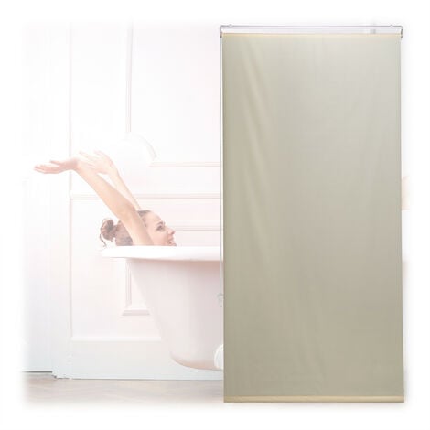 180 X 180 Cm - Beige/cream Fabric Shower Curtain, Textured Heavy