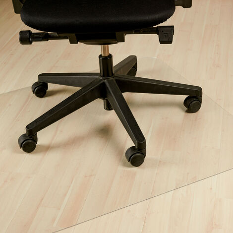   Bodenschutzmatte Bürostuhl, 90 x 120 cm, PVC Bodenunterlage Laminat, Parkett, Teppich, rutschfest, transparent