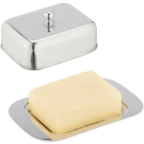 Boîte à Beurre Beurrier pour Réfrigérateur en Acier Inoxydable Récipient à Beurre  avec Aouvercle pour Beurre