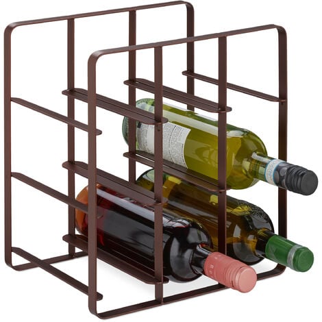 Biscottini - Botellero Vino Metal (12 x 12 x 105 cm)| Botellero Vino  Vertical | Mueble botellero para 8 Botellas | Soporte Botellas Vino y Agua