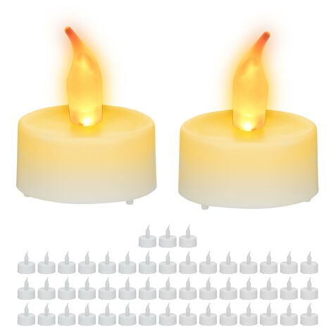 Bougies LED, Bougies sans Flamme en Cire Réelle, Flamme Vacillante sans  Fumée Dimmable, 3xAAA Piles （sans Piles )avec Télécommande,,Yeurié  Sunmostar d236