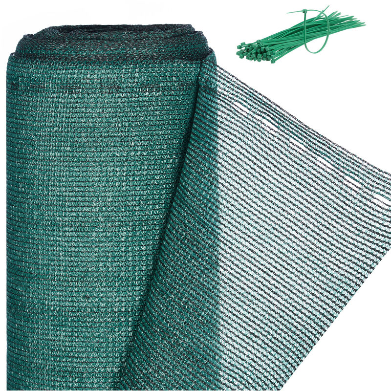 Brise-vue, Paravent pour les clôtures et rambardes, Tissu hdpe, Anti-UV, 1 x 50 mètres, vert - Relaxdays