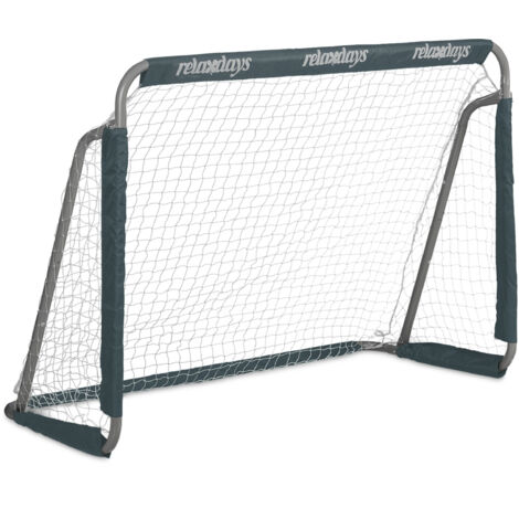 Relaxdays – But de football en métal 110 x 150 x 75 cm – Cage stable pour enfants et adultes – Montage rapide avec sardines incluses