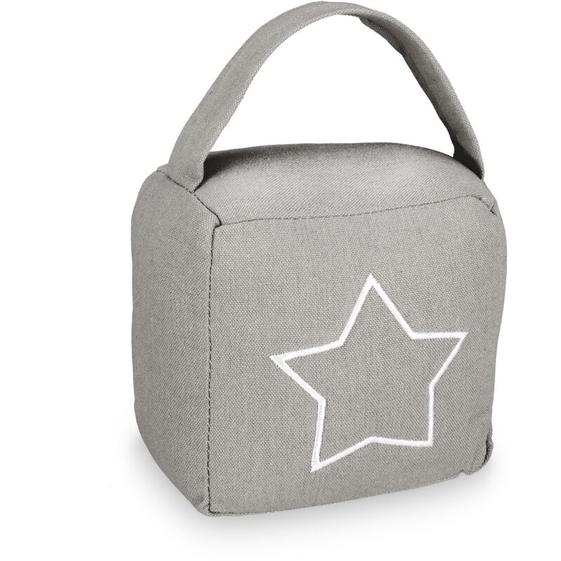 Butoir de porte, lot de 4, butoir pour porte avec poignée, 18,5 x 14 x 10 cm, gris