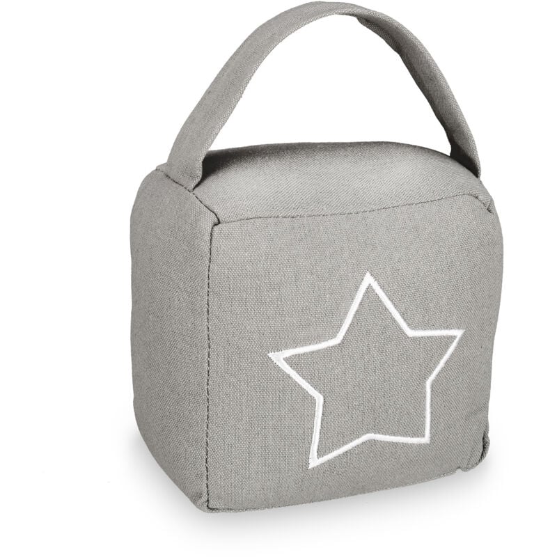 Butoir de porte, lot de 10, butoir pour porte avec poignée, 18,5 x 14 x 10 cm, gris