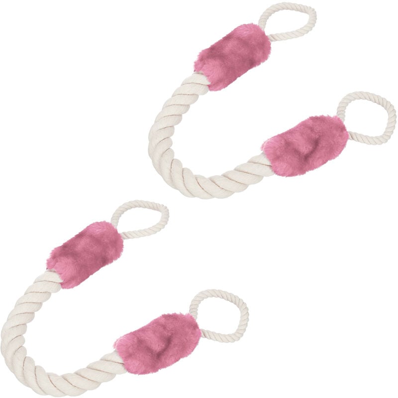 Butoir de porte, lot de 2, arrêt, sécurité, 60cm, anti-pincement pour enfants & animaux, crème, rose - Relaxdays