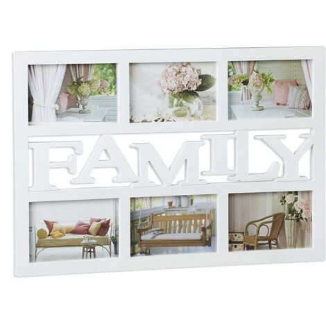 Cadre Photo Pele Mele Porte Mural Support Bois Pince 4 Lettres Bois- Family  - Cdiscount Maison