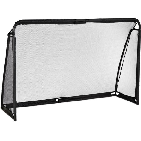 Relaxdays Grande Cage De Foot Jardin - But Entraînement Métal 153x217x75 Cm Blanc Enfants Adultes