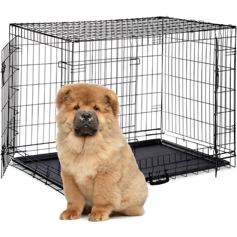 Cage de transport M Pliable 58x46x53 cm Caisse Chien Chat Box Boite Voiture