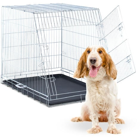 Cage de transport pour chien taille L/XL 117 x 75 x 81 CM caisse pliante  avec po