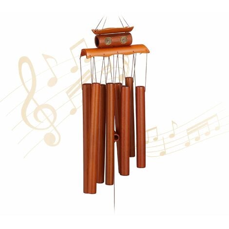Generic - Carillon à Vent Carillon Bambou Déco Mobile Tubes Sonores Carillon  Détente Jardin Porte Cloche Feng Shui 60 cm - Objets déco - Rue du Commerce