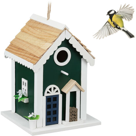   Casa Pájaros, Caja Nido Aves Silvestres, Pajarera Colgante, 25,5x18,5x18,5 cm, Casita Nidal Madera, Gorriones