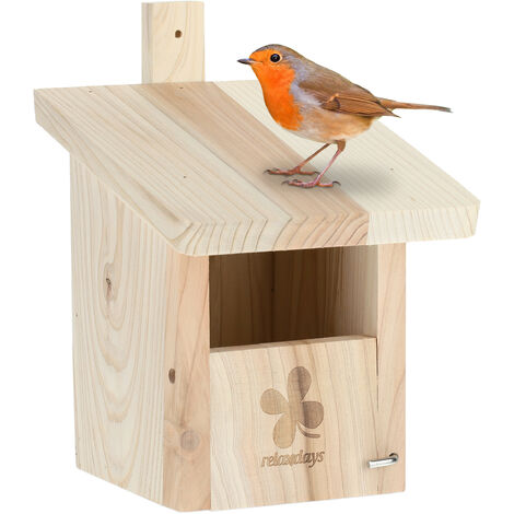 Casetta Per Uccelli Relaxdays - Legno Non Trattato, Foro 2,8 Cm, 25x16x14 Cm, Da Appendere - Foto 6
