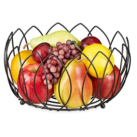 DAOSSU Portafrutta Cavo in Metallo Cestino da Frutta Cavo Simple Fruit Basket Cestino di Frutta Cavo Creativo in Metallo Display Decorativo Portafrutta per Decorazioni da Scrivania 2 Pezzi 