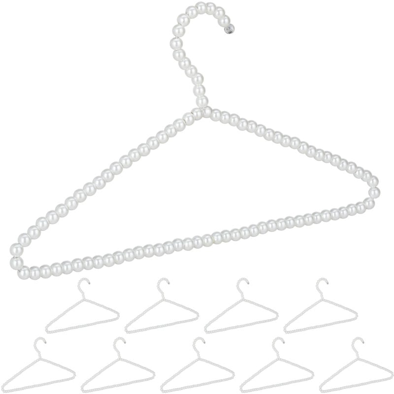 Cintres avec perles, jeu de 30, t shirts, blouses, traverses pour pantalons et jupes, 40 cm, plastique, bancs