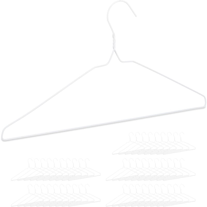 Cintres en métal, lot de 100, cintre traverse pantalon jupe, peu encombrant, cintre fil de fer, blanc
