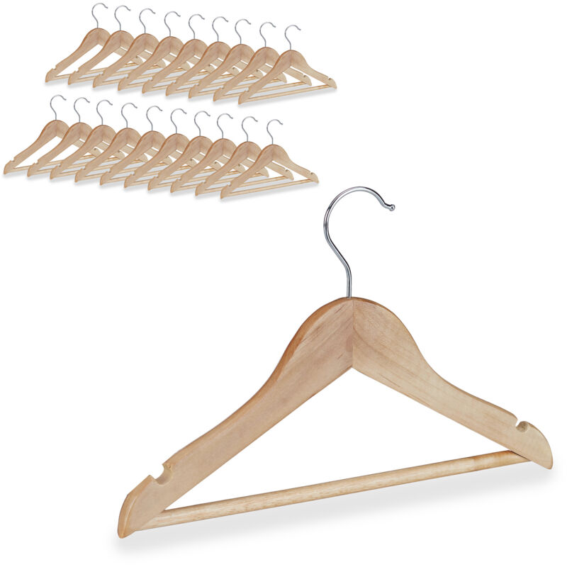 Cintres enfants en bois 100 cintre en bois vêtements bébé enfant traverse crochet 360 rotatif, nature