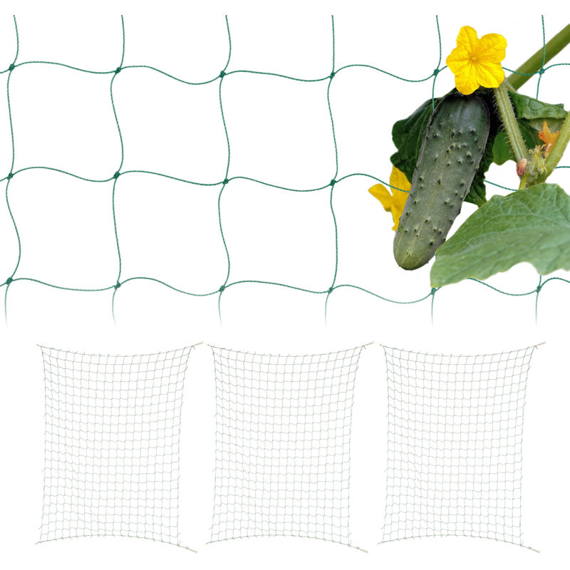 Relaxdays - 4x Trellis Nets, 180 X 270 Cm Cucumber & Flowers Climbing Support, Garden & Greenhouse, Mesh Size 10 Cm, Green
