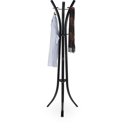 Relaxdays Coat Rack “Style”, Sturdy Metal Standing Garment Rack for Jackets & Coats, 175 cm, Black