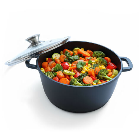 Plat à Gratin 5L Avec Couvercle Et Bouton Arôme - Cocotte Antiadhésive Relaxdays Pour Four Et Plaques