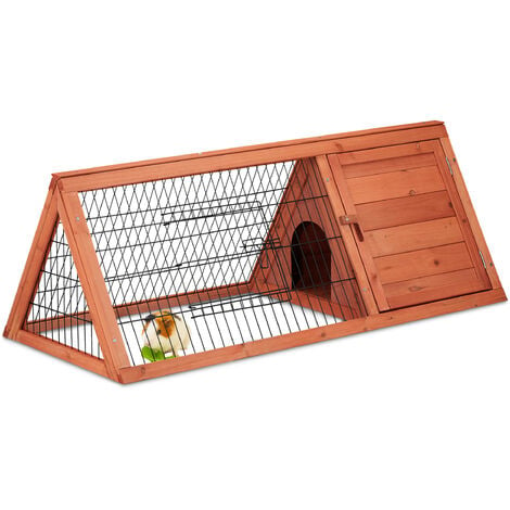 Tectake - Conejera-gallinero Isabella 198x75x102cm - gallinero de madera  con nido, casa para conejos con malla metálica para exterior, conejera con  en