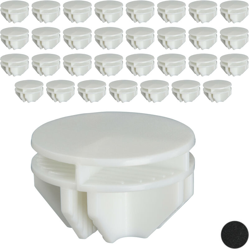 Connectors for Shelving Systems, Pack of 40, Shelf Adapters, Plastic Replacement Parts, White - Relaxdays