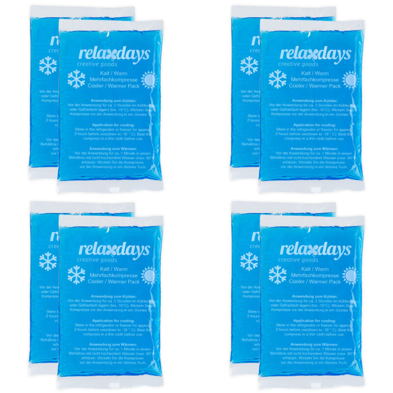 16 x gel packs, hot/cold compresses, 9 x 15 cm, first aid, reusable gel packs, blue, set