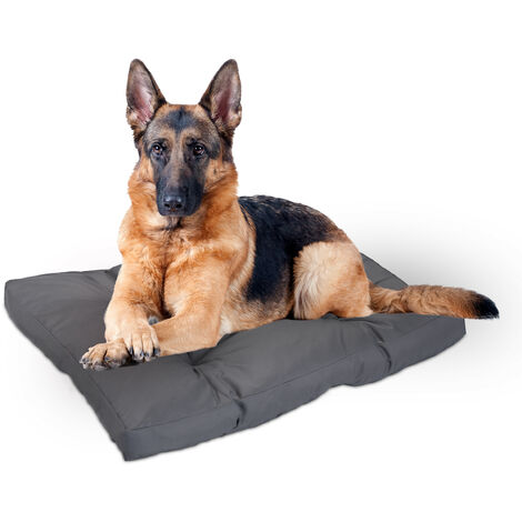Relaxdays Coussin utile pour un petit, moyen ou grand chien, doux, lavable, L x P : env. 110 x 90 cm, gris