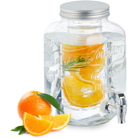 Distributeur d'eau 8,5 Litres rétro en verre avec socle OLYMPIA