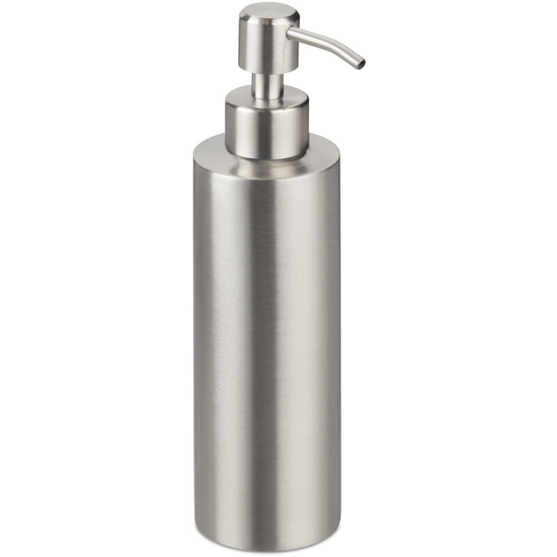 Distributeur de savon, lot de 10, rechargeable, salle de bain, cuisine, pompe à désinfectant, acier inox, 300ml, argenté