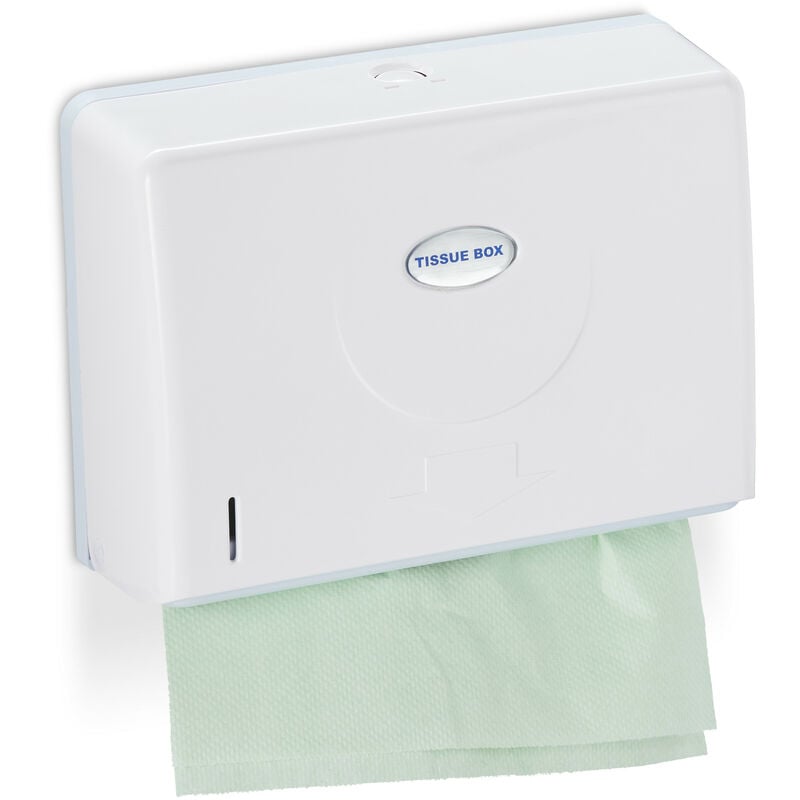 Paper Towel Dispenser, Wall Mounted, for H2, HxWxD 20.5x27.5x10 cm, White - Relaxdays