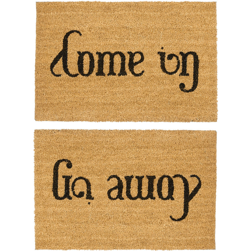 Relaxdays Doormat Come In Go Away Coir Floor Mat With Pvc Anti