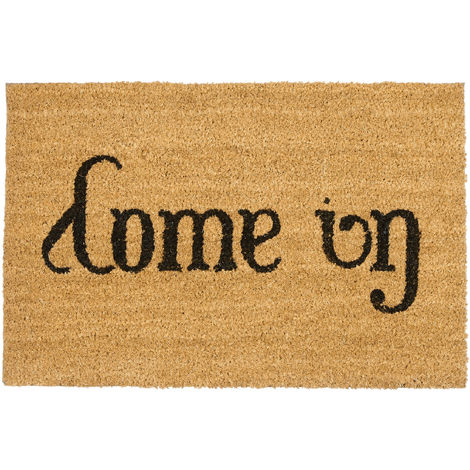 Relaxdays Doormat Come In Go Away Coir Floor Mat With Pvc Anti