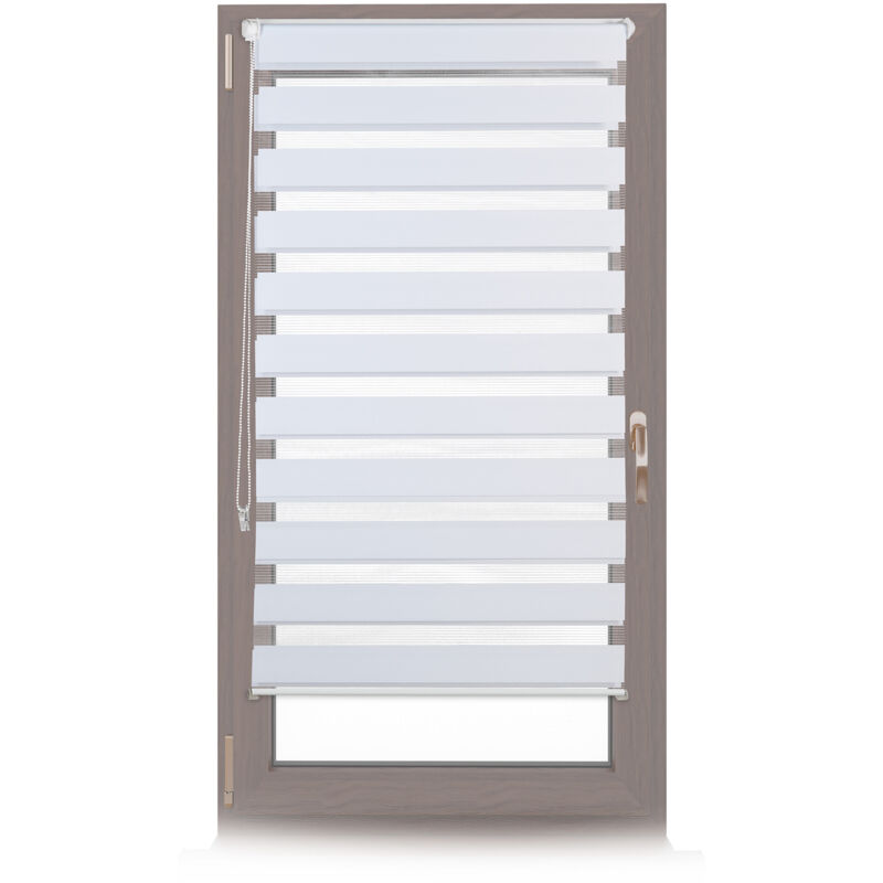 Relaxdays - Set Of 3 Double Blinds, Klemmfix Without Drilling, Side-pull Shades, For Windows, Fabric, 60x150cm, White