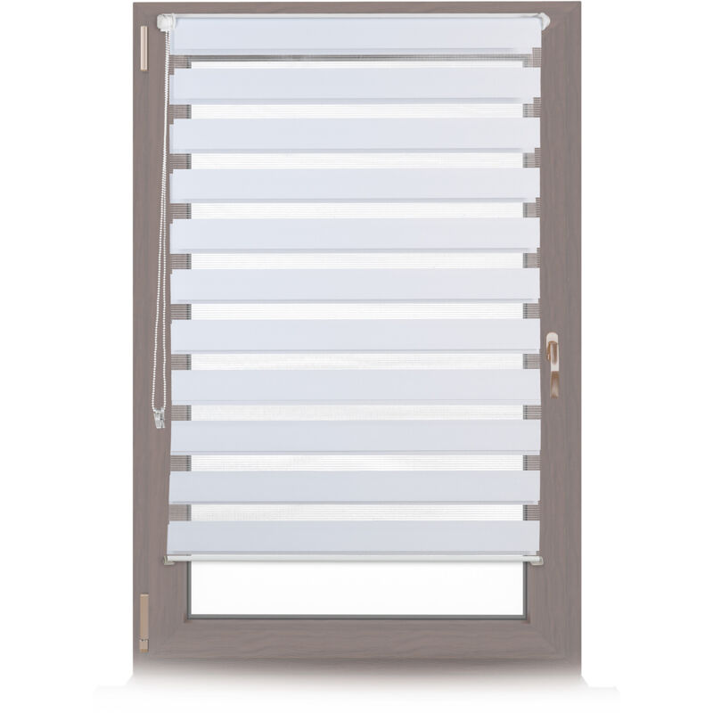 Relaxdays - Set Of 2 Double Blinds, Klemmfix Without Drilling, Side-pull Shades, For Windows, Fabric, 90x150cm, White